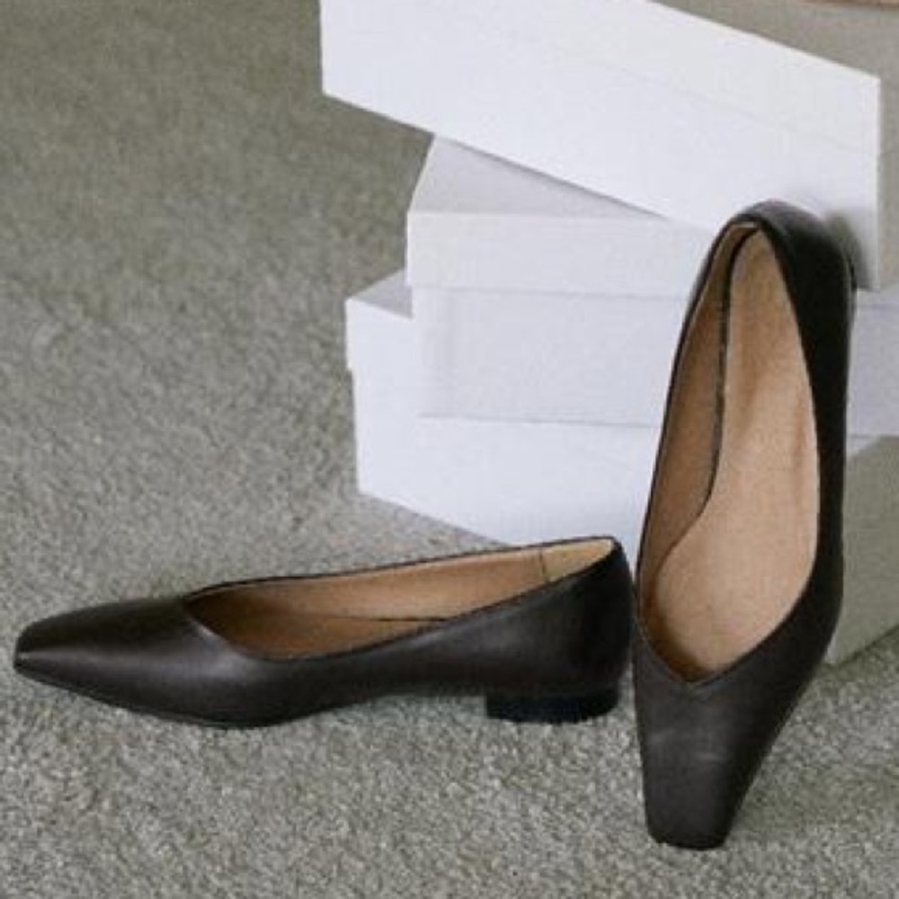 Elborn Pernell Flat Shoes Dark Chocolate Brown Leather 8.5 Made to Order